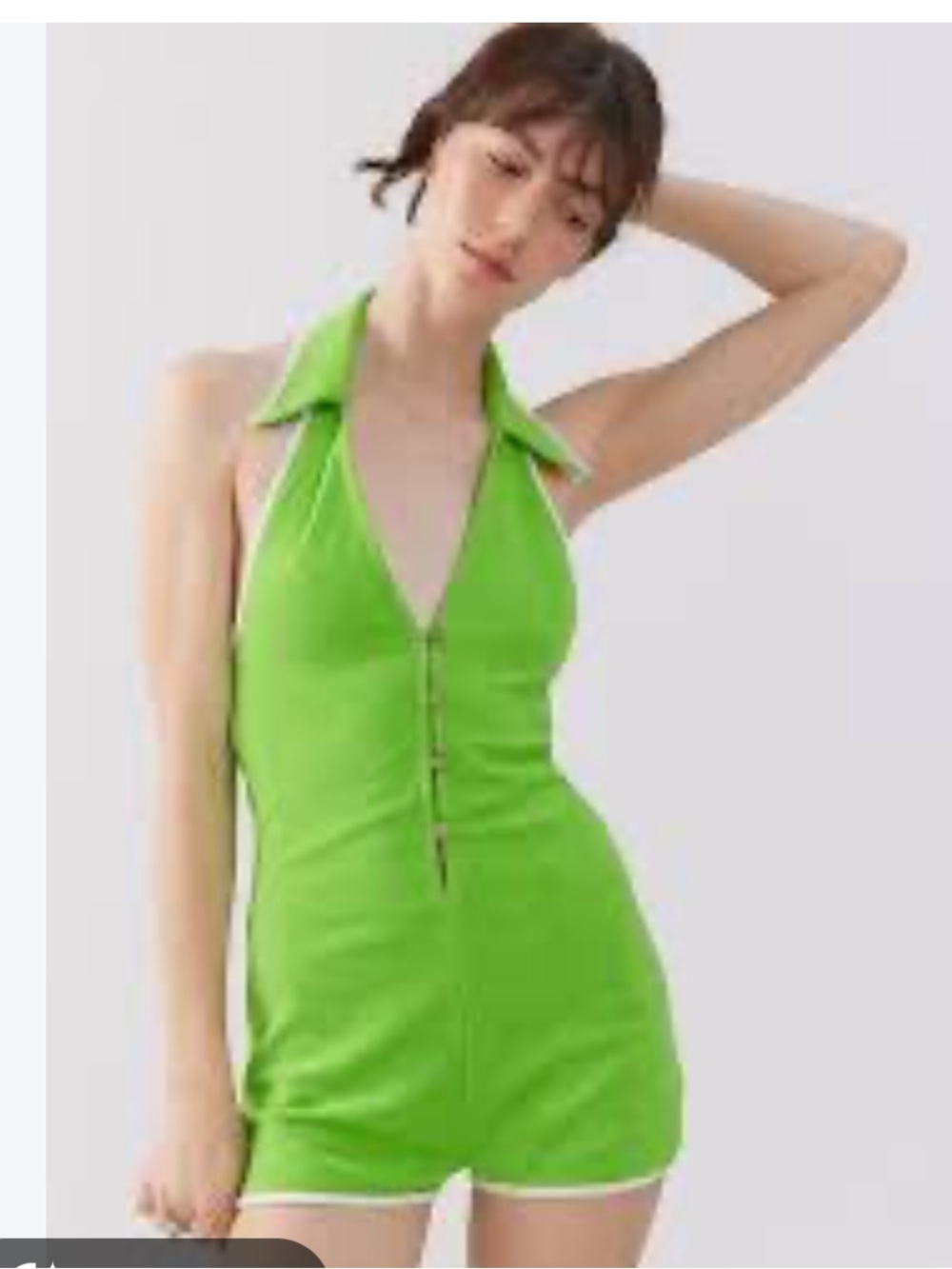 NWOT Urban Outfitters Lime Green Sleeveless Button-Front jumpsuit, Size XS